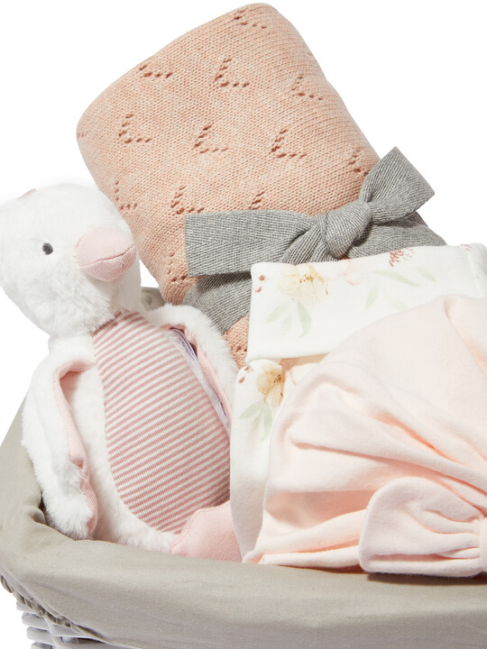 Baby Gift Hamper – 3 Piece set with Pink Pointelle Blanket image number 3